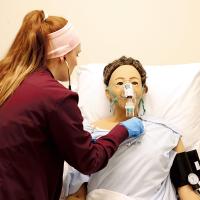 Amy Clift gets hands-on experience in the college’s simulation lab