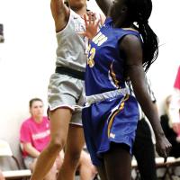RCC women’s basketball_Banks attempts baseline jumper