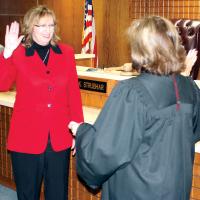 Khristan Strubhar takes the oath of office