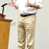 Frank Lucas held the first of five town hall meetings at RCC
