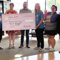 The Power of 100 Canadian County presented a check to Youth and Family Services