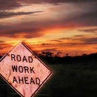 Road work sign