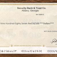 Pictured is the fake check Juanita Tarver received as part of a mail scam