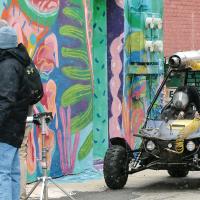 This scene was shot in the alley which is home to the murals of the El Reno Walls