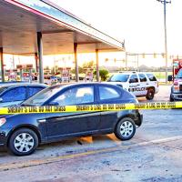 The site of the shooting in Mustang