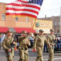 Soldiers with flag