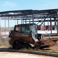 The steel frame on the new SSM St. Anthony Healthplex is up