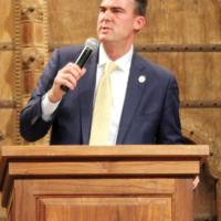 Oklahoma Gov. Kevin Stitt delivers a speech