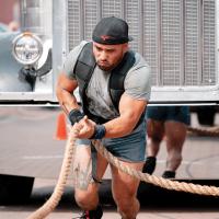 David Garcia pulls a Peterbilt truck