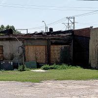 The view looking east on Sunset Drive of the 200 block of South Choctaw