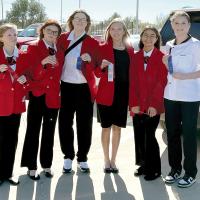 From left, Taylor Horn, Julia Rayburn, Addison Mingus, Chesney Black, Sandra Woodland and Belle Beam
