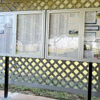 Newly installed bulletin board at the Frisco Cemetery
