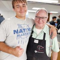 Aleister Wall with his grandfather, David Egan