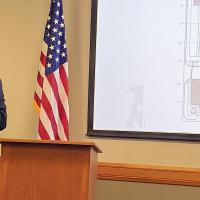 Tom Manske addresses the audience at last week’s El Reno Now gathering
