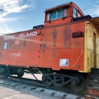 The Rock Island caboose at Mother Road Plaza