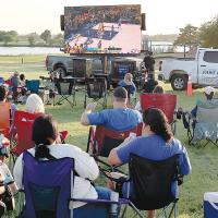 Hundreds of residents got a free Oklahoma City Thunder NBA finals watch party