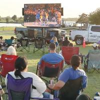 Over 125 residents watched Game 6 with a sunset view