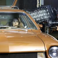 Amanda Erickson (right) and Dodge Prince act out a car scene
