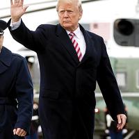 President Donald Trump waving