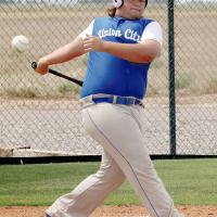 Aiden Ellington fouls off a pitch