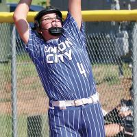 Kinley Jones jumps into the air to snag a high throw