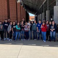 Upward Bound students assisted athletes during the Special Olympics at Yukon High School