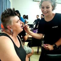 Lee getting makeup