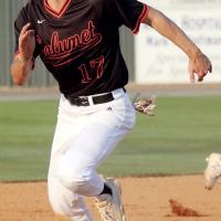 Jaxon Olive runs toward third base