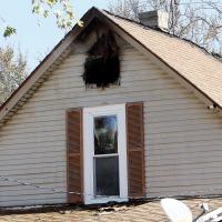This house on South Williams suffered both interior and exterior damage