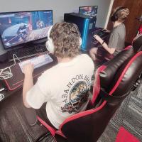 Two campers practice during a training session at the 2025 Redlands Esports Camp