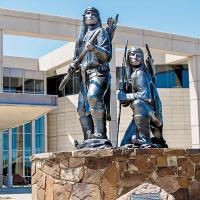 Pictured is one of the iconic statues outside the Oklahoma History Center