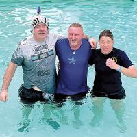 From left, Kirk Dickerson, Troy George and Liz Hodgson
