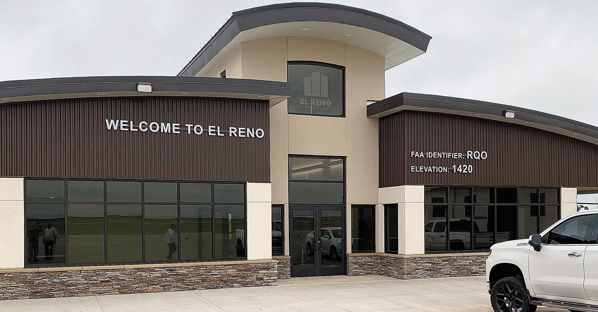 The entrance to the new 4,500-square-foot terminal building at the El Reno Regional Airport_slideshow