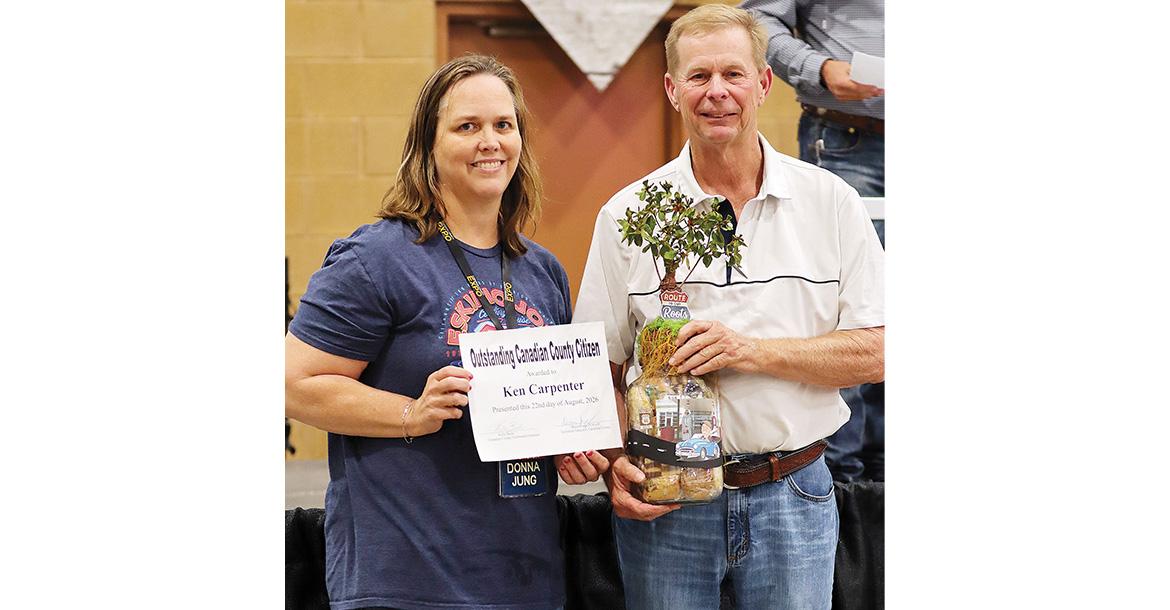 Ken Carpenter was presented his award as Outstanding Canadian County Citizen by Donna Jung_slideshow