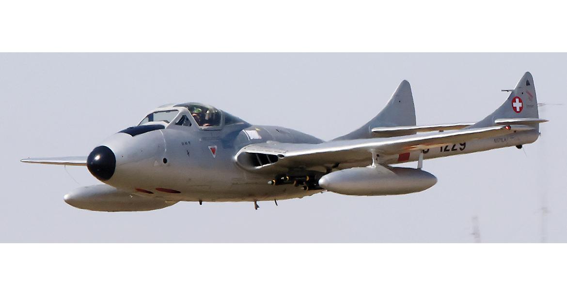 A pilot flies this early British jet known as the “Vampire Airplane”_slideshow