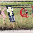 One of the roadside memorials for the four young adults killed in the May wreck