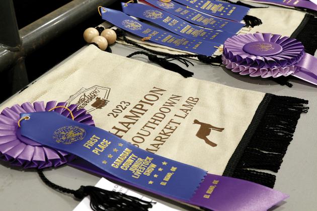 Ribbons and banners wait to be awarded to the winners