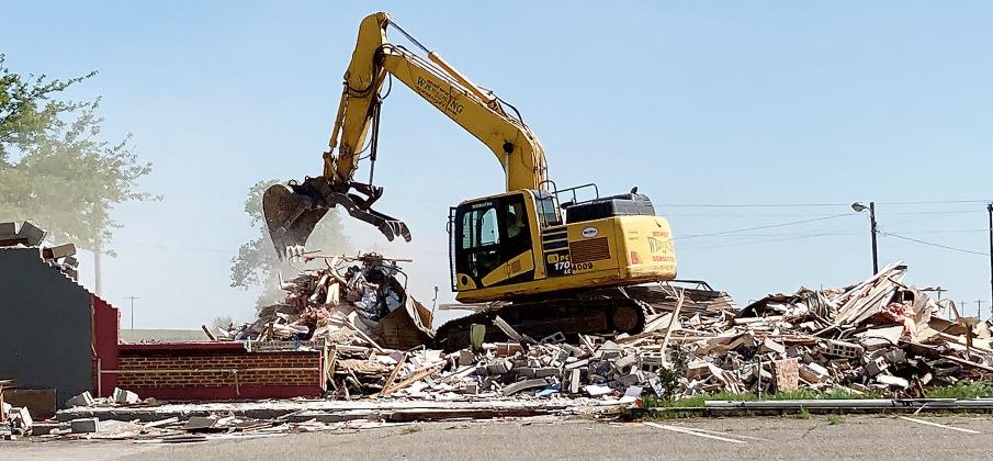 Demolition crews took down the old Denny’s Restaurant