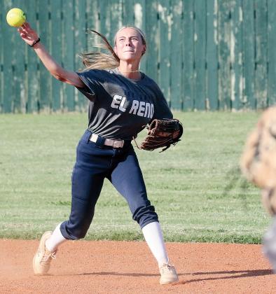 Ryah Hardy makes a throw over to first base after snagging a ground ball