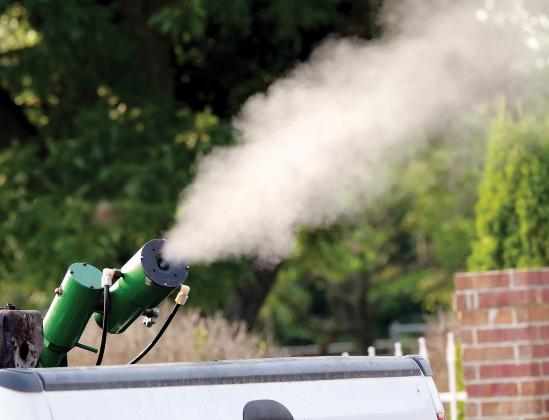 The city used a fogger in efforts to combat the high mosquito population