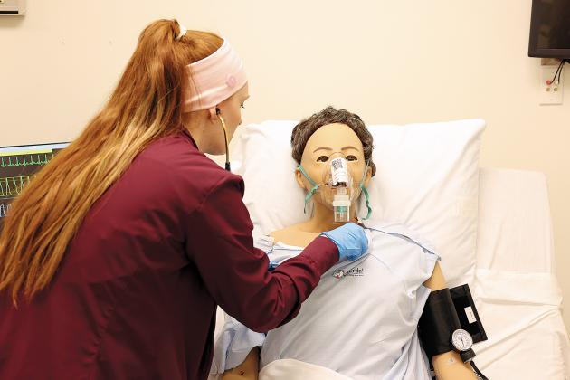 Amy Clift gets hands-on experience in the college’s simulation lab