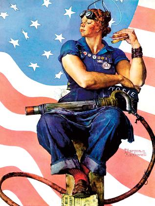 Norman Rockwell’s depiction of a female riveter