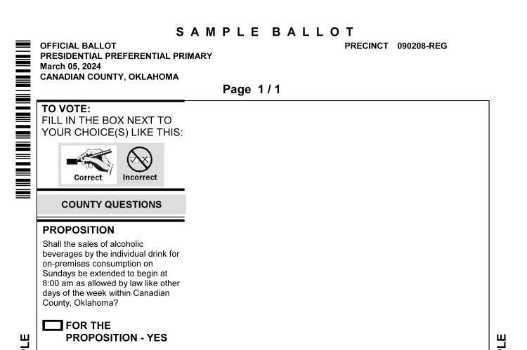 Sample Ballot for March 5 2024