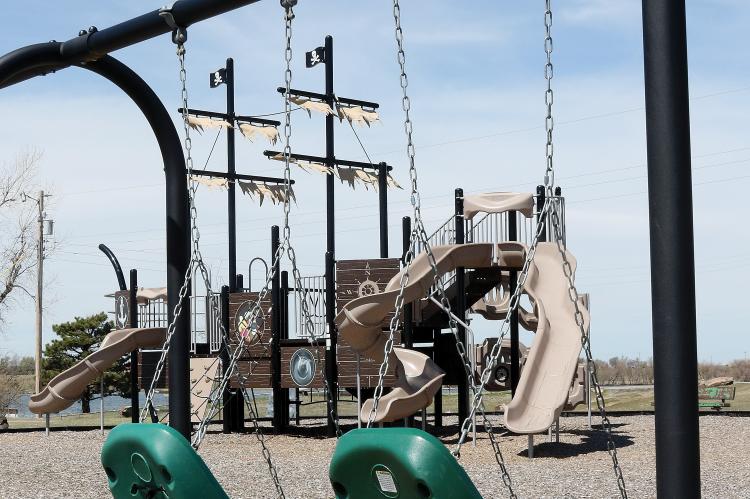 Empty playground equipment