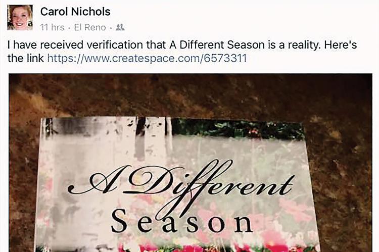 Carol Nichols made a social media post about her book being published