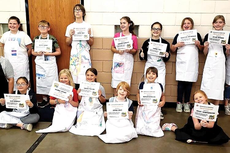 Participants from the Kids Cooking 101 and Kids in the Kitchen classes