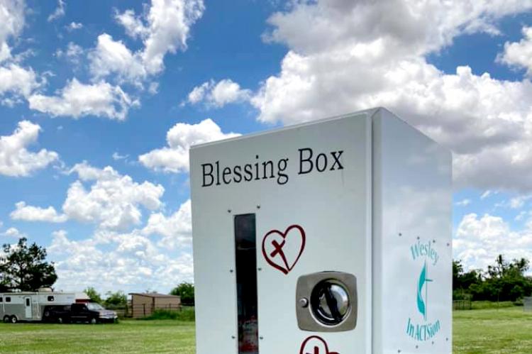 A new Blessing Box set up at King Electric