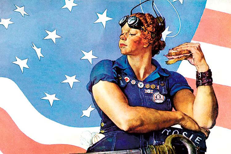 Norman Rockwell’s depiction of a female riveter