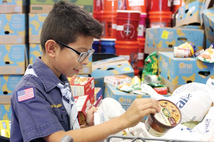Cub Scout Arias with donations