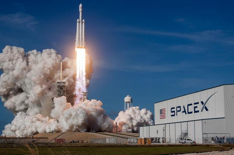 A SpaceX rocket blasts off